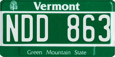 VT license plate NDD863