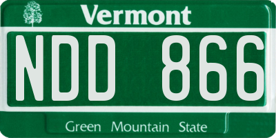 VT license plate NDD866
