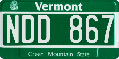 VT license plate NDD867