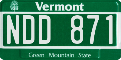 VT license plate NDD871