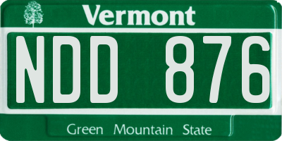 VT license plate NDD876