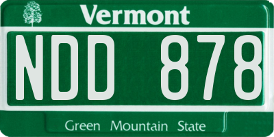VT license plate NDD878