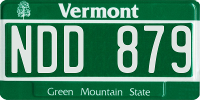 VT license plate NDD879