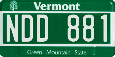 VT license plate NDD881