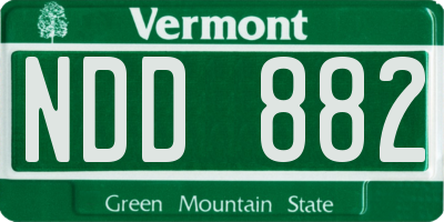 VT license plate NDD882