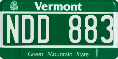 VT license plate NDD883
