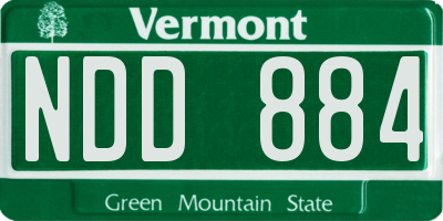 VT license plate NDD884