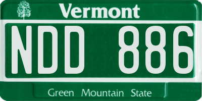 VT license plate NDD886