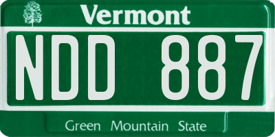 VT license plate NDD887