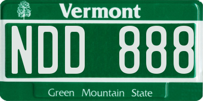 VT license plate NDD888