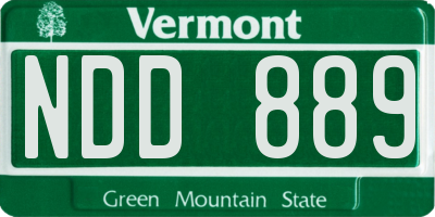 VT license plate NDD889