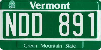 VT license plate NDD891