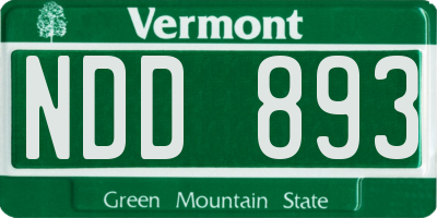 VT license plate NDD893