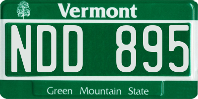 VT license plate NDD895