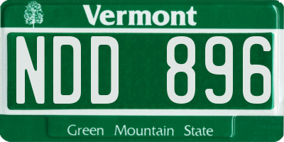 VT license plate NDD896
