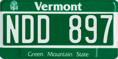 VT license plate NDD897