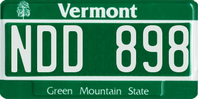VT license plate NDD898