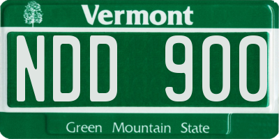 VT license plate NDD900