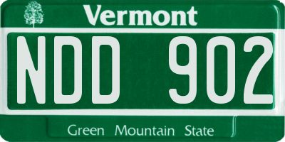 VT license plate NDD902