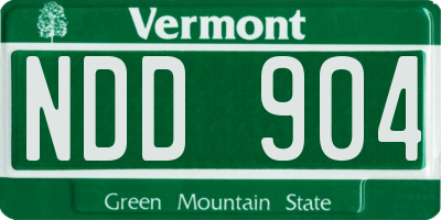 VT license plate NDD904