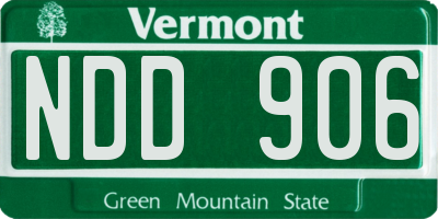 VT license plate NDD906