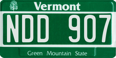 VT license plate NDD907