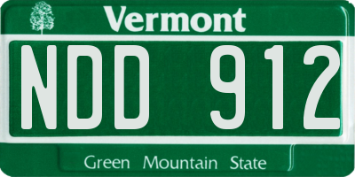 VT license plate NDD912