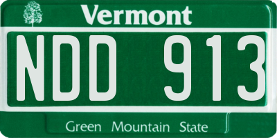 VT license plate NDD913