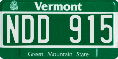 VT license plate NDD915