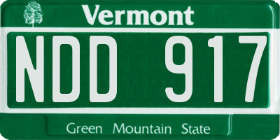 VT license plate NDD917
