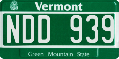 VT license plate NDD939