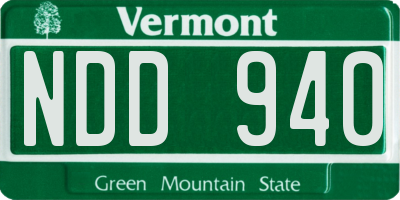 VT license plate NDD940