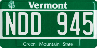 VT license plate NDD945