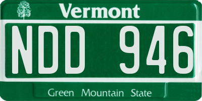 VT license plate NDD946