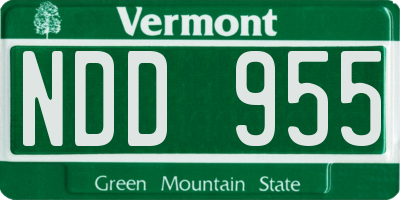 VT license plate NDD955