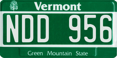VT license plate NDD956