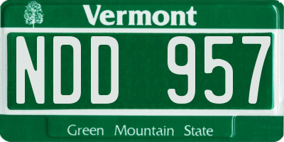 VT license plate NDD957
