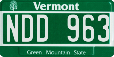 VT license plate NDD963