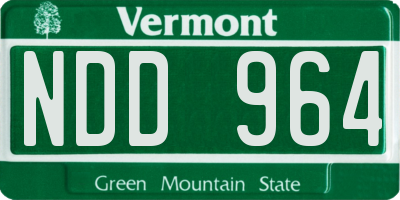 VT license plate NDD964