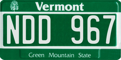 VT license plate NDD967
