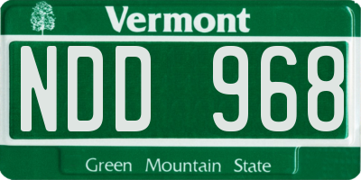 VT license plate NDD968