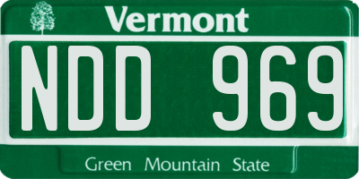 VT license plate NDD969