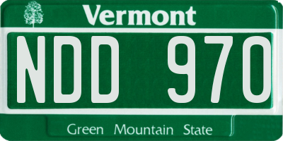VT license plate NDD970