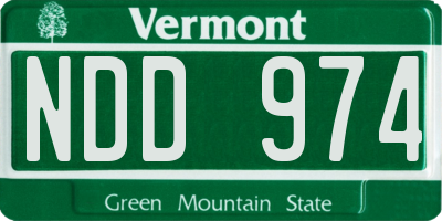 VT license plate NDD974