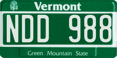 VT license plate NDD988