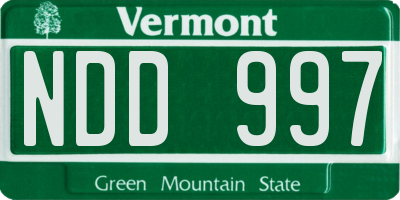 VT license plate NDD997