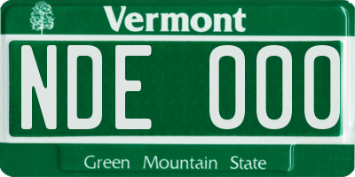 VT license plate NDE000