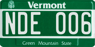 VT license plate NDE006