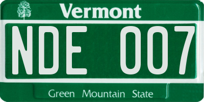 VT license plate NDE007