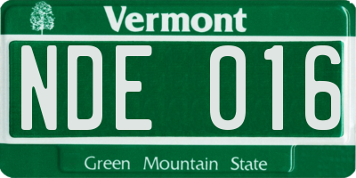 VT license plate NDE016